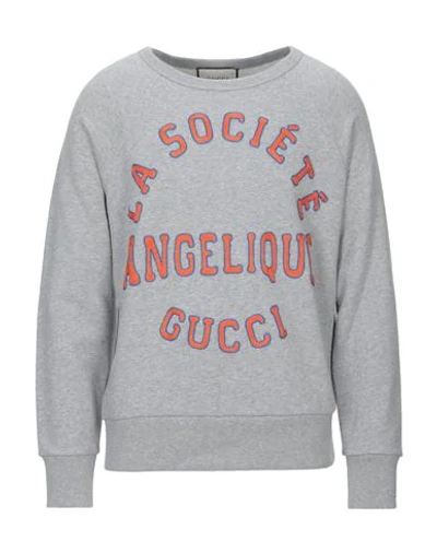 Gucci Appliquéd Loopback Cotton-jersey Sweatshirt In Light Grey