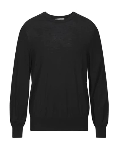 Givenchy Logo Tape Knit Wool Sweater In Black