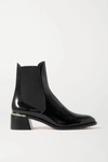 JIMMY CHOO ROURKE 45 EMBELLISHED PATENT-LEATHER CHELSEA BOOTS