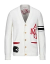 Alexander Mcqueen Intarsia-knit V-neck Cardigan In Ivory