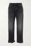 R13 Wide-leg Cropped Boyfriend Jeans In Black