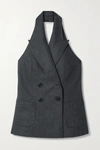 RACIL CATHY DOUBLE-BREASTED WOOL-BLEND HALTERNECK VEST