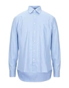 Canali Solid Color Shirt In Sky Blue