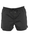 Dsquared2 Nylon Swim Trunks With Pvc Pochette - Atterley In Black