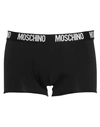 Moschino Logo Print Boxers In Black