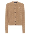 POLO RALPH LAUREN CABLE-KNIT WOOL AND CASHMERE CARDIGAN,P00525144