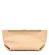 Khaite Aimee Leather Clutch Bag In Beige,orange,pink