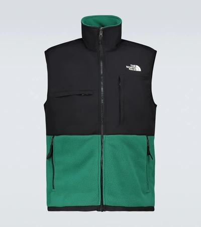 The North Face Denali 2 Logo-embroidered Panelled Fleece And Shell Gilet In Green