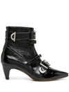 ALEXA CHUNG MULTI-BUCKLE ANKLE BOOTS
