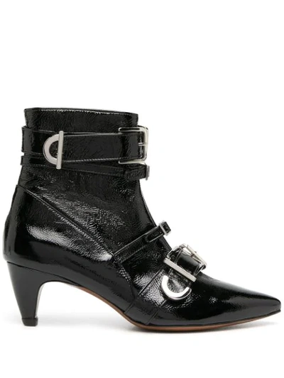 Alexa Chung Multi-buckle Ankle Boots In Black