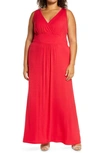 LOVEAPPELLA SURPLICE MAXI DRESS,X6246-SMO