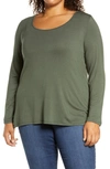 Loveappella Twist Back Top In Olive