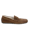 TO BOOT NEW YORK NORSE SHEARLING-LINED SUEDE PENNY LOAFERS,0400097859501