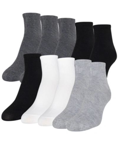 Gold Toe Women's 10-pack Casual Cushion Heel And Toe Ankle Socks In Grey Heather