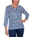 ALFRED DUNNER PETITE VACATION MODE ANIMAL-PRINT SWEATER