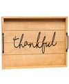 Elegant Designs Decorative Wood Serving Tray With Handles - Thankful In Copper