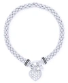 Nine West Boxed Heart Stretch Bracelet In Silver-tone