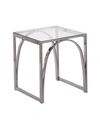 SOUTHERN ENTERPRISES ARABELLE SQUARE GLASS TOP END TABLE