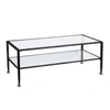 Southern Enterprises Brookford Metal And Glass Rectangular Open Shelf Cocktail Table In Black
