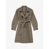 MAJE GREG HOUNDSTOOTH-CHECK WOOL-BLEND TRENCH COAT,R03630923