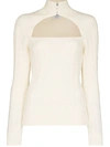 GANNI high-neck cut-out jumper