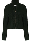 SEE BY CHLOÉ CABLE KNIT ZIP-UP CARDIGAN