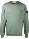 Stone Island Compass-patch Crewneck Sweatshirt In Green