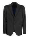 Etro Wool End Cotton Jacket Blazer In Black