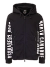 DSQUARED2 TECH FABRIC SKI HOODIE IN BLACK