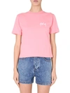 Msgm Chest-logo Crew Neck T-shirt In Pink
