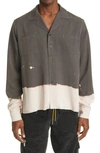 RHUDE BLEACHED LONG SLEEVE BUTTON-UP SHIRT,RHU08PF20076