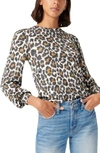 JCREW SUPER COZY LEOPARD PUFF SLEEVE PULLOVER,AS078