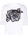 RED VALENTINO EMBROIDERED ROSE T-SHIRT