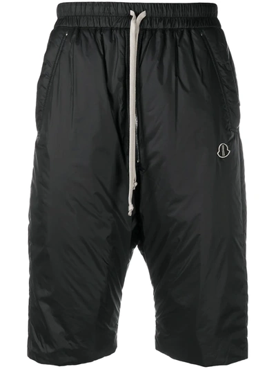 Moncler Pod Padded Knee-length Nylon Shorts In Black