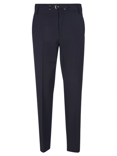 Red Valentino Classic Belted Trousers In Dark Navy