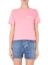 Msgm Chest-logo Crew Neck T-shirt In Pink