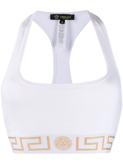 Versace Stretch-cotton Jersey Soft-cup Bra In White
