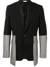 Alexander Mcqueen Slim-fit Panelled Wool-gabardine And Wool And Mohair-blend Suit Jacket In Black
