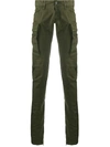 DSQUARED2 DISTRESSED SKINNY-FIT TROUSERS