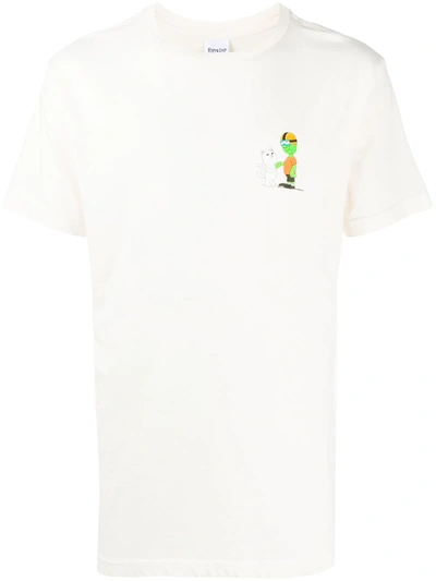Ripndip 10 Steps-print Cotton T-shirt In Neutrals