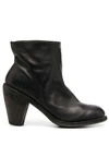 GUIDI BLOCK HEEL ANKLE BOOTS