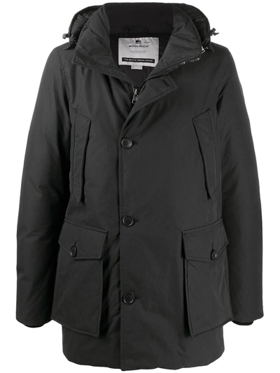 WOOLRICH OFF-CENTRE BUTTONED COAT