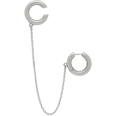 Alan Crocetti Silver Mini Loophole Earring In Rhodium