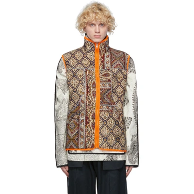 Paria Farzaneh Reversible Multicolor Iranian Ghalamkar Gore-tex® Infinium Vest In Orangeprint