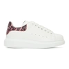Alexander Mcqueen White & Pink Snake Oversized Sneakers In White/pink