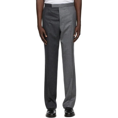 Thom Browne Super 120s Flannel Classic Backstrap Pants In Grey