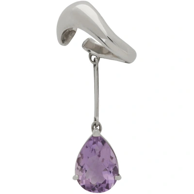 Alan Crocetti Silver And Purple Amethyst Left Ear Cuff In Silver/purp