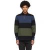 AIMÉ LEON DORE AIME LEON DORE KHAKI AND BLACK CLASSIC RUGBY LONG SLEEVE POLO