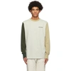 AIMÉ LEON DORE AIME LEON DORE GREY AND BEIGE COLORBLOCKED LONG SLEEVE T-SHIRT