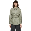 LVIR GREY FAUX-LEATHER BELTED SHIRT